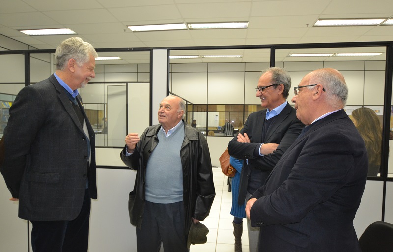Fortunati (esq.) e Sperotto (centro) lideraram visita à Sala do Empreendedor de Porto Alegre (Foto: SEBRAE/RS)