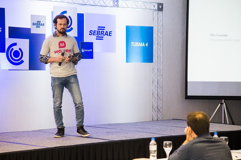 Tito Gusmão apresentou a Wareen para investidores no Demoday (Foto: Rennan Mager)